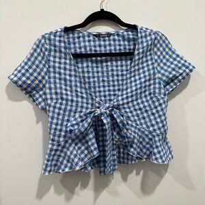 Gingham tie top